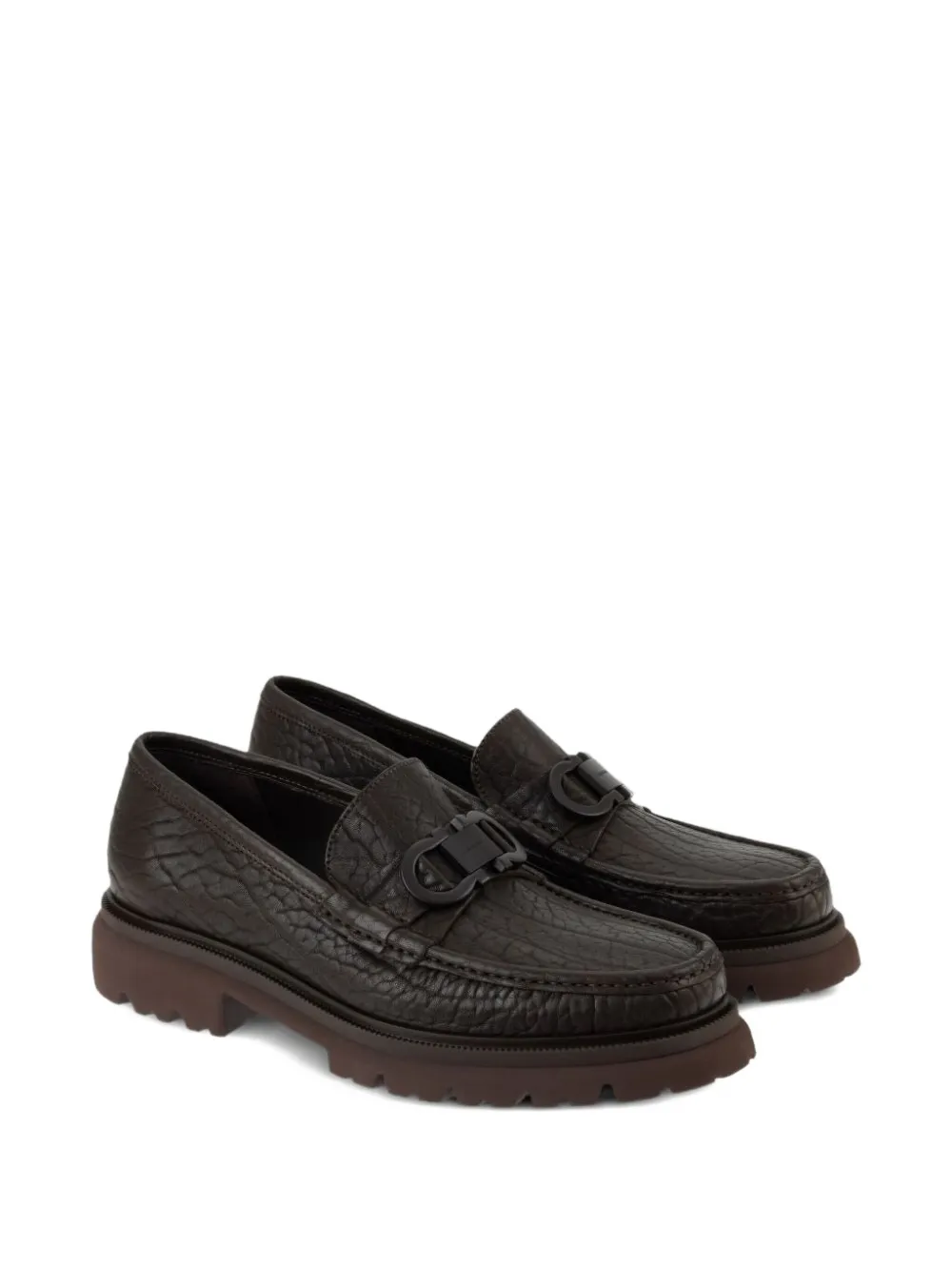 Ferragamo Leren loafers Bruin