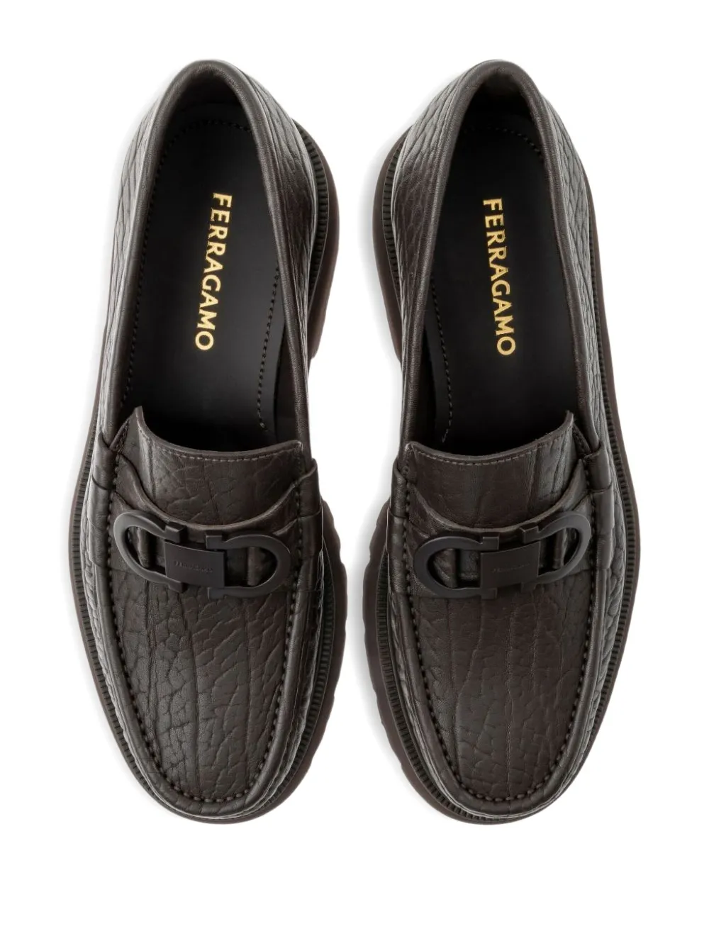 Ferragamo Leren loafers Bruin