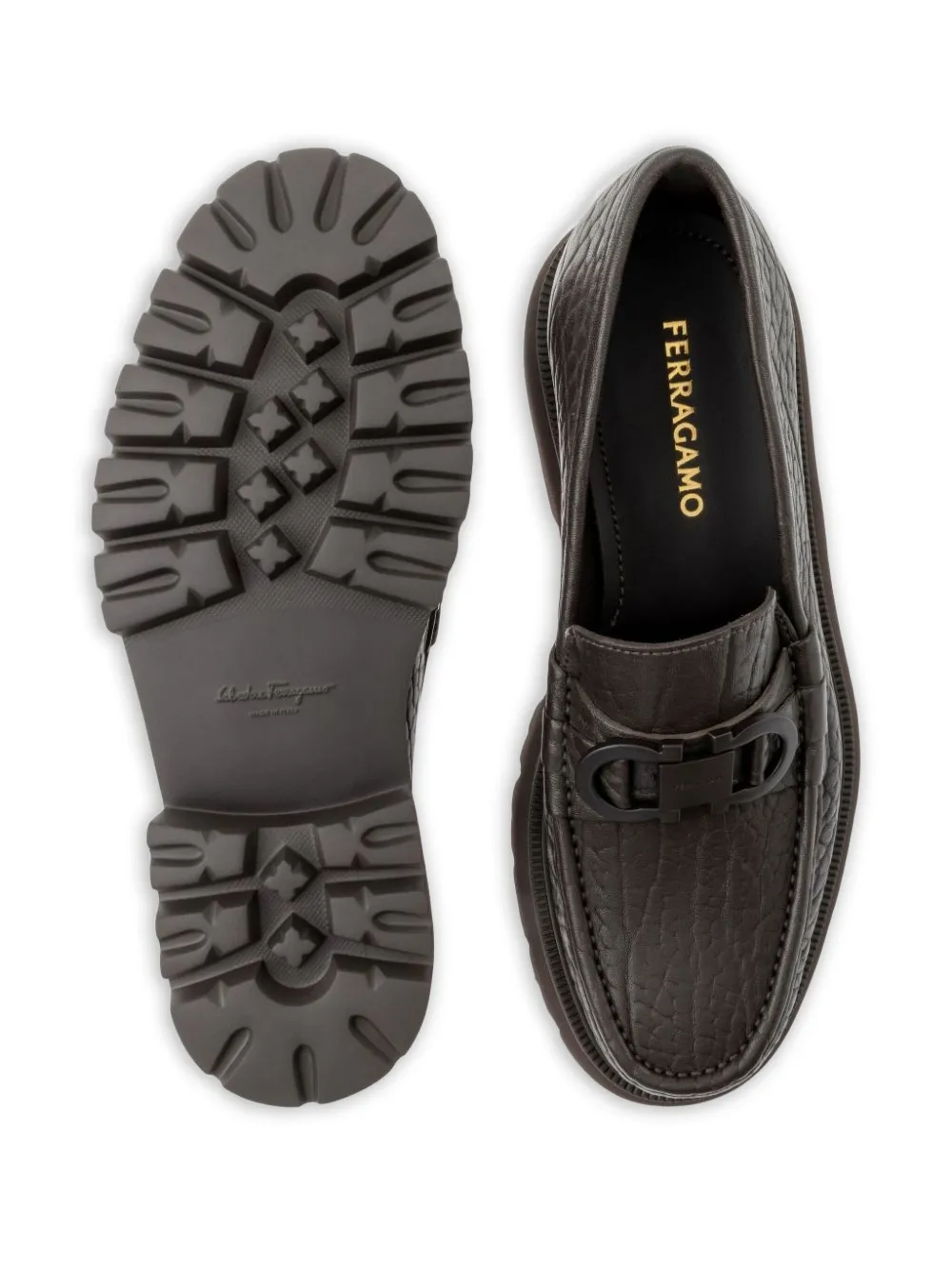 Ferragamo Leren loafers Bruin