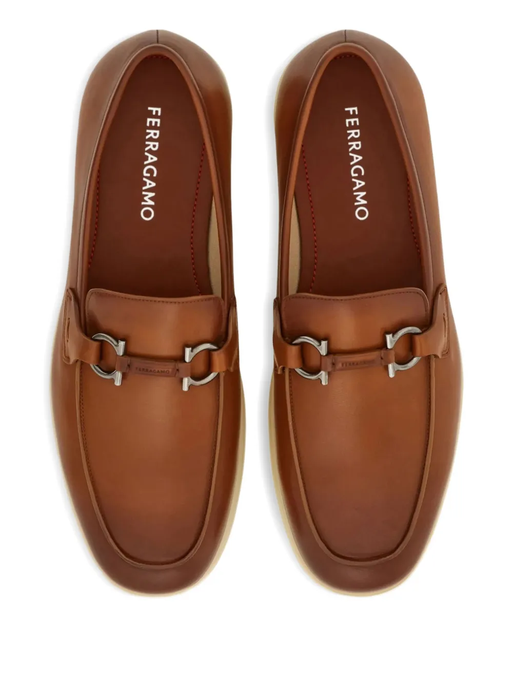 Ferragamo Gancini-detail loafers Brown