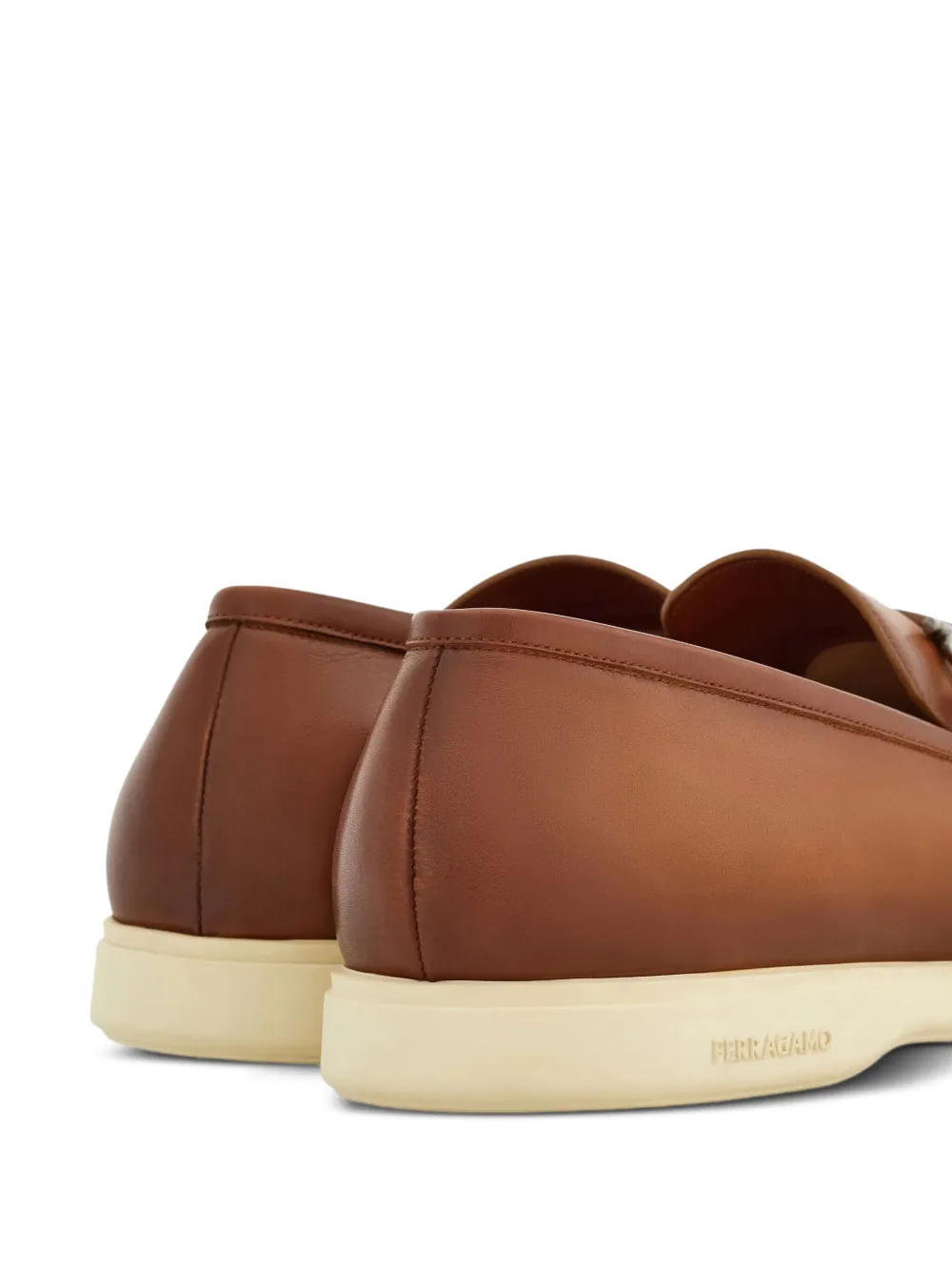 Ferragamo Gancini-detail loafers Brown