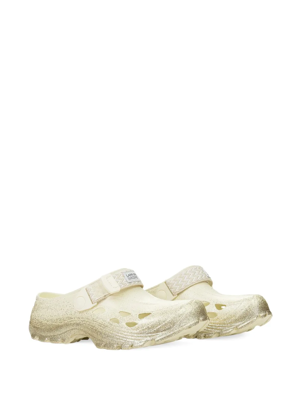 Lanvin x Suicoke Curb glittered clogs - Beige
