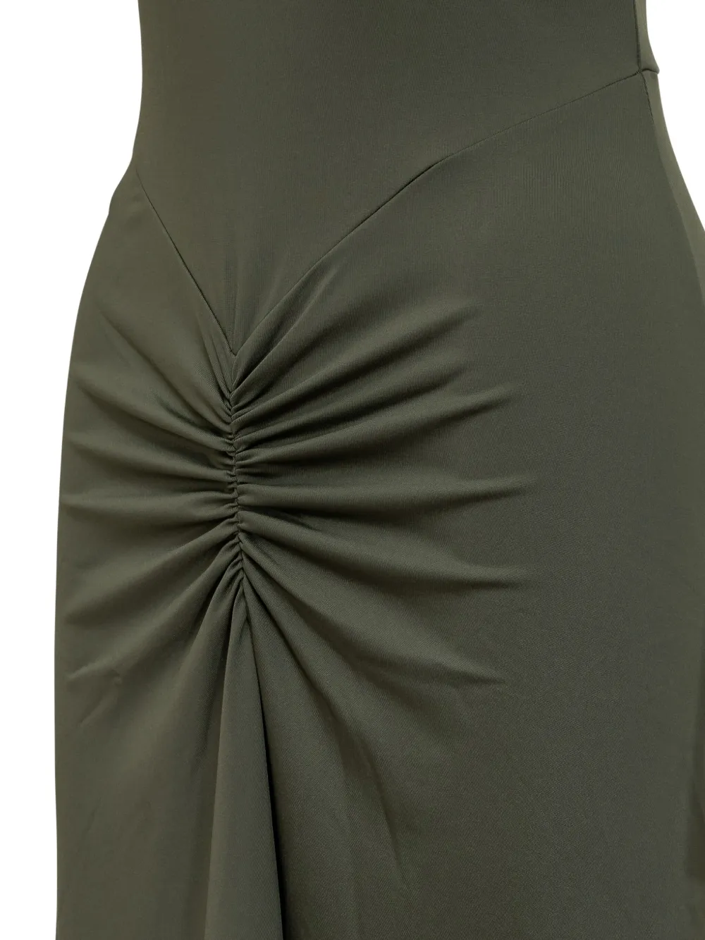 Victoria Beckham gathered midi dress Groen