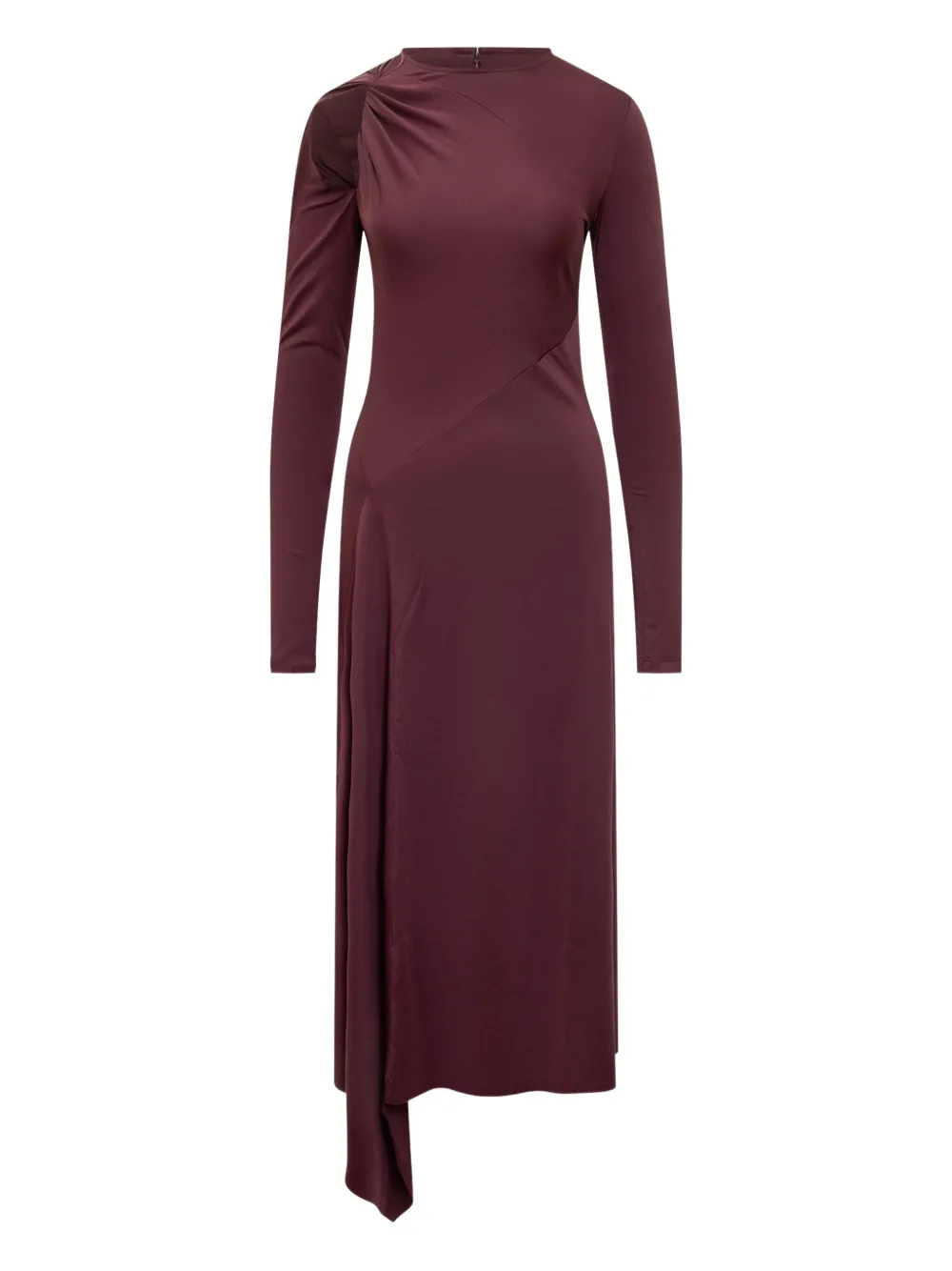 Victoria Beckham asymmetric draped midi dress Rood