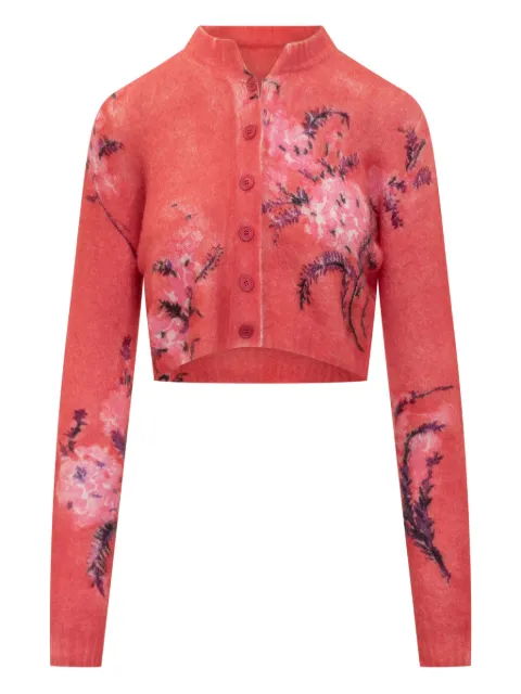 DES PHEMMES floral-print button cardigan