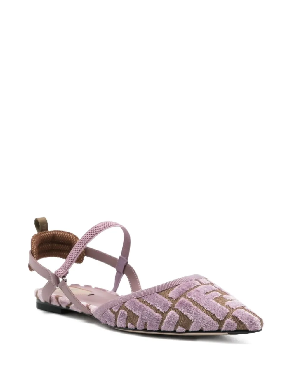 FENDI FF-logo patterned slingback flat pumps | Flat Pumps | Image 2