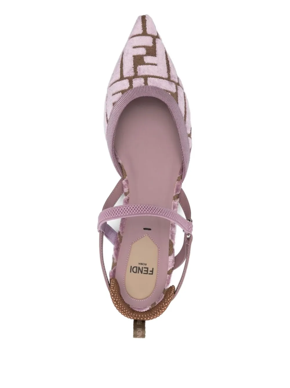 FENDI Slingback pumps met FF-logo en patroon Roze