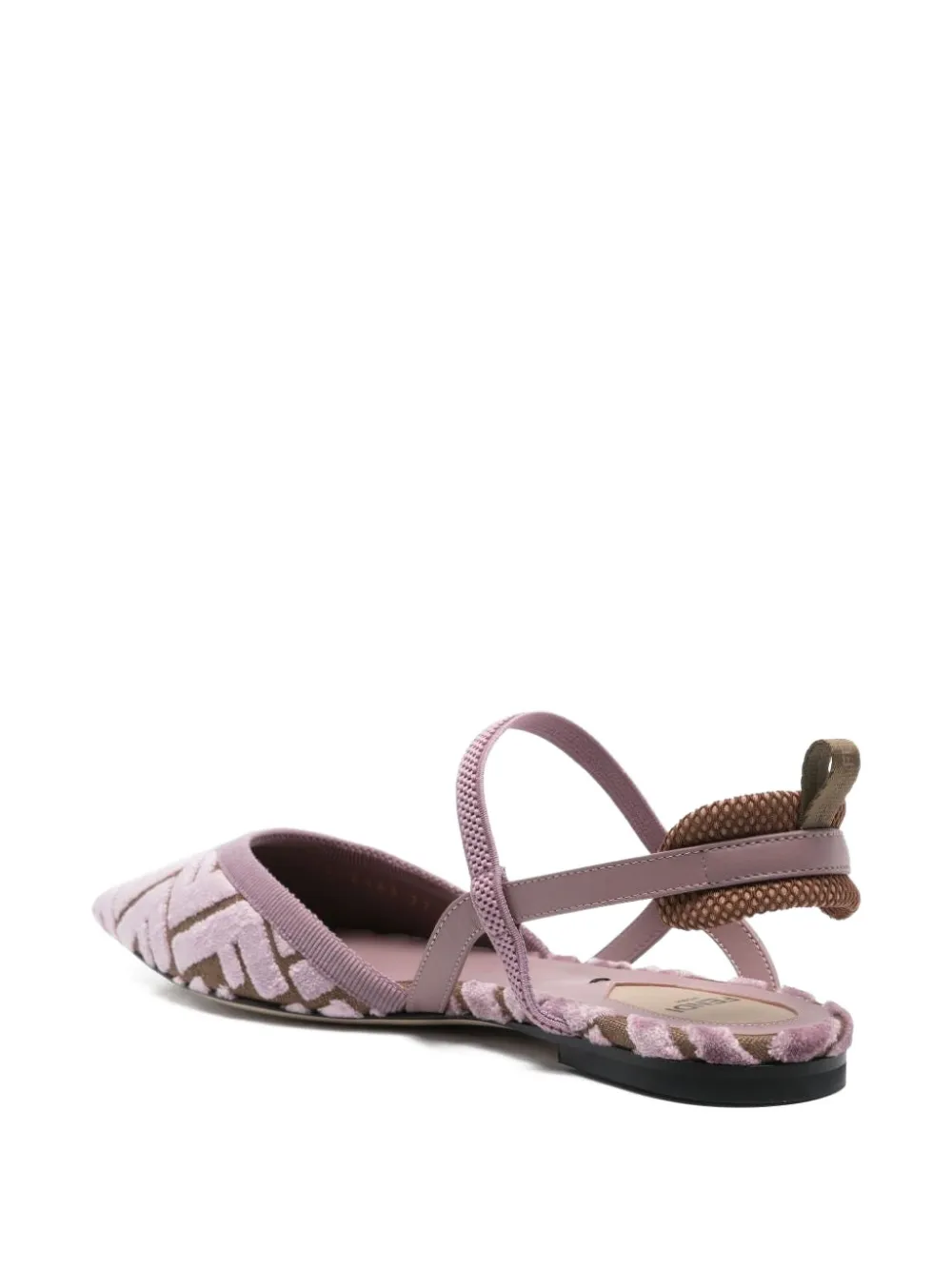 FENDI Slingback pumps met FF-logo en patroon Roze