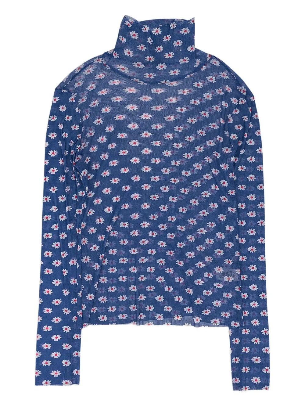 Callipygian flower-print turtleneck sweater | Blue | Image 1
