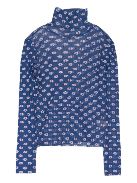 Callipygian flower-print turtleneck sweater