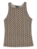 Callipygian geometric-print tank top - Brown