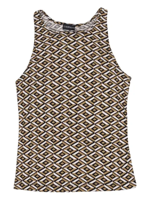 Callipygian geometric-print tank top