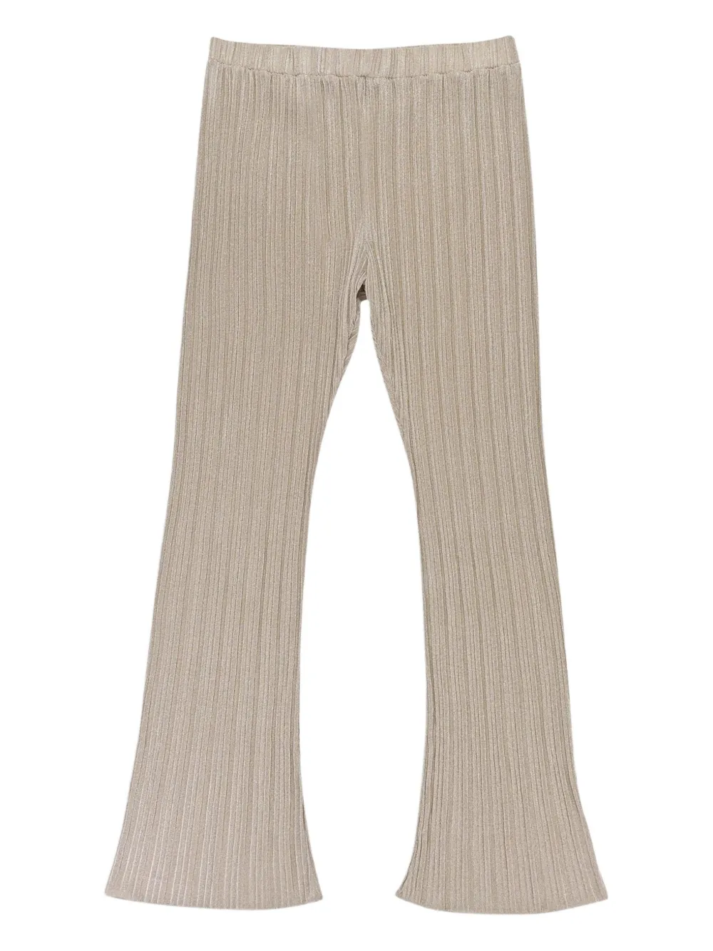 Callipygian lurex flared trousers - Beige