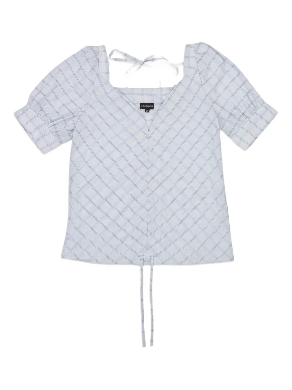 Callipygian checked blouse | Blue | Image 1