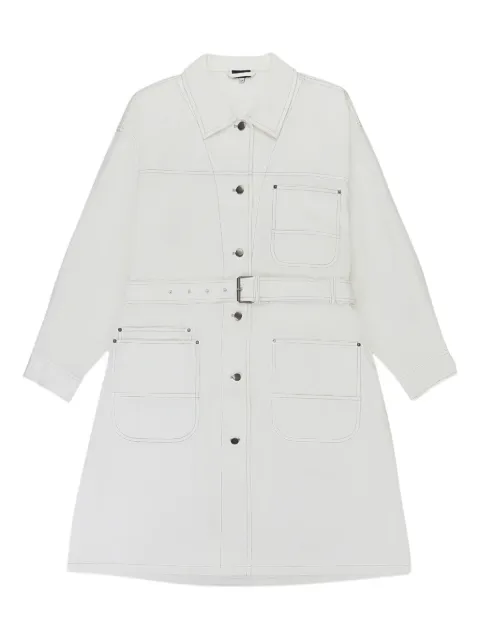 Callipygian denim trench coat