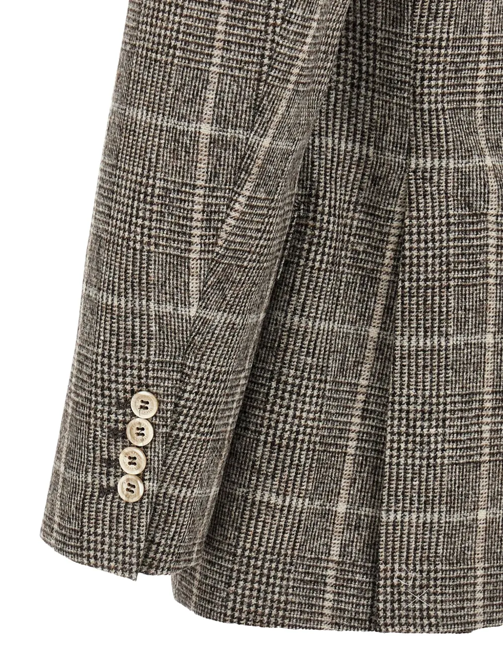 Brunello Cucinelli Cavallo Prince Of Wales-check Blazer In Gray