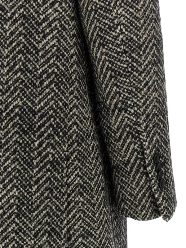 Tagliatore ヘリンボーン ダブルコート | ブラック | FARFETCH JP