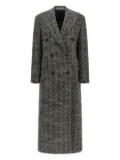Tagliatore herringbone double-breasted coat - Black
