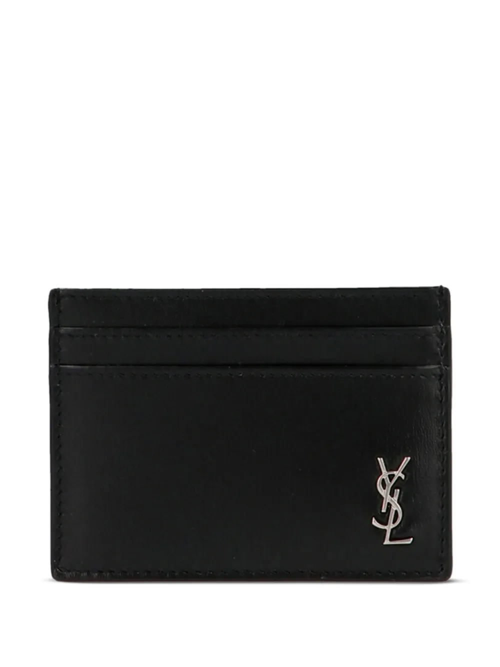 Saint Laurent Cassandre leren pasjeshouder Zwart