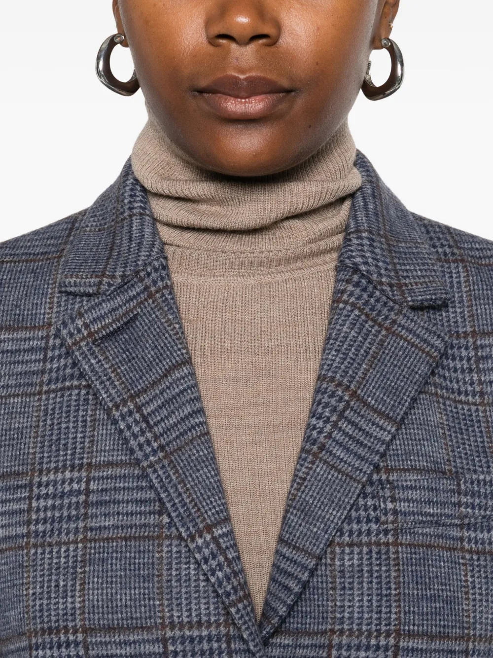Harris Wharf London Button Check Blazer In Blue