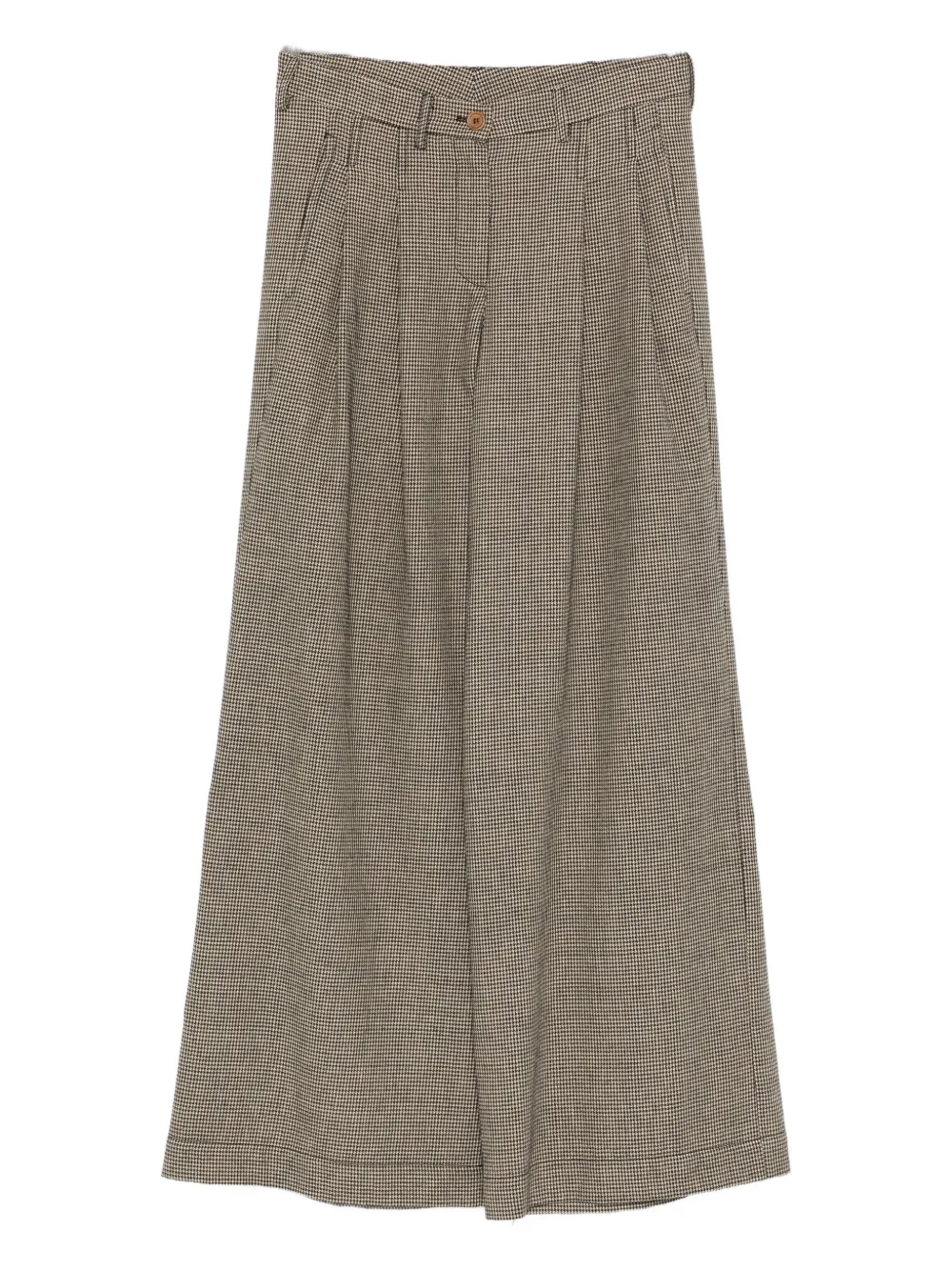 Jejia houndstooth pleated-front trousers Bruin