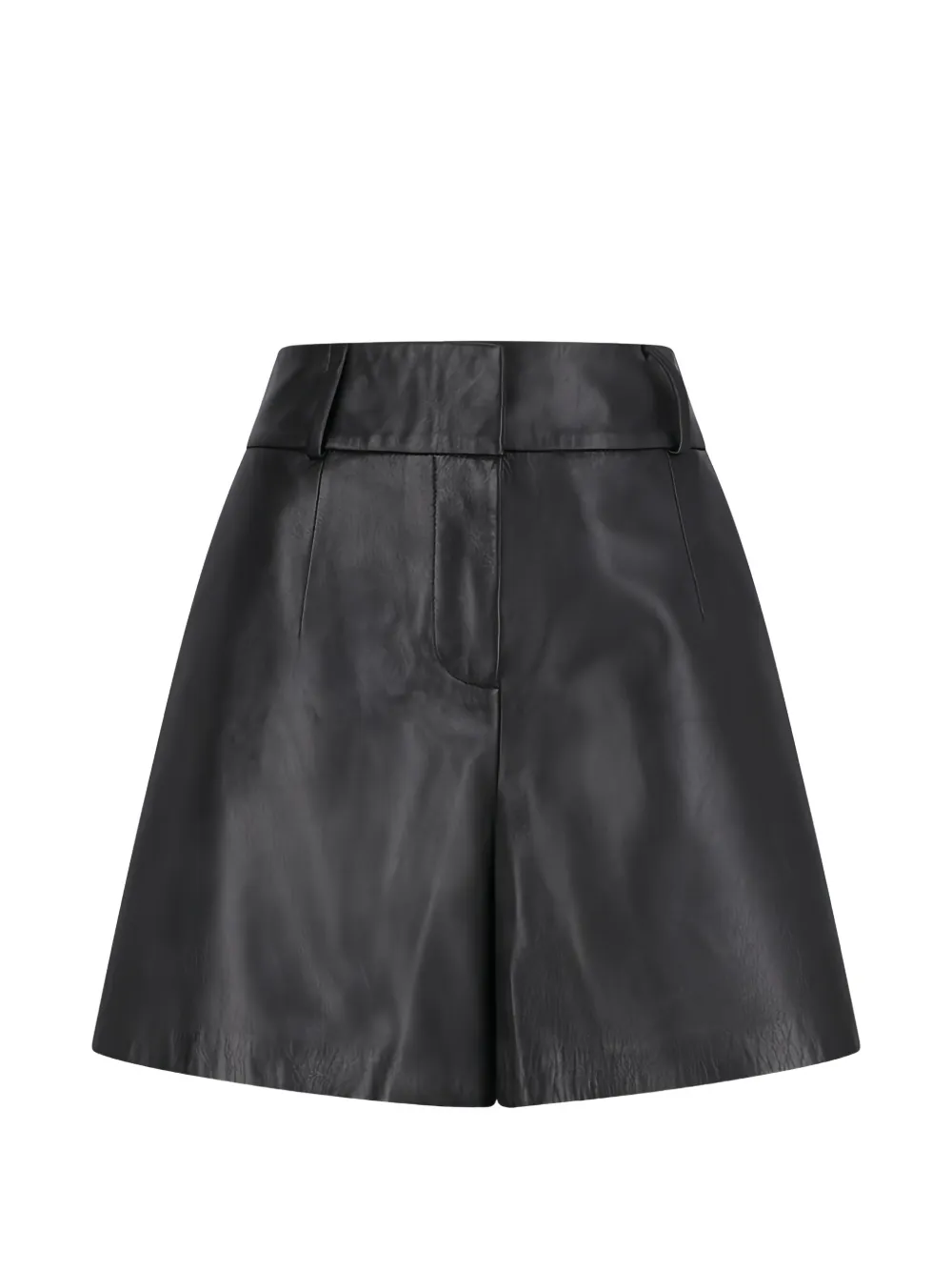 Desa 1972 trapeze leather shorts - Nero