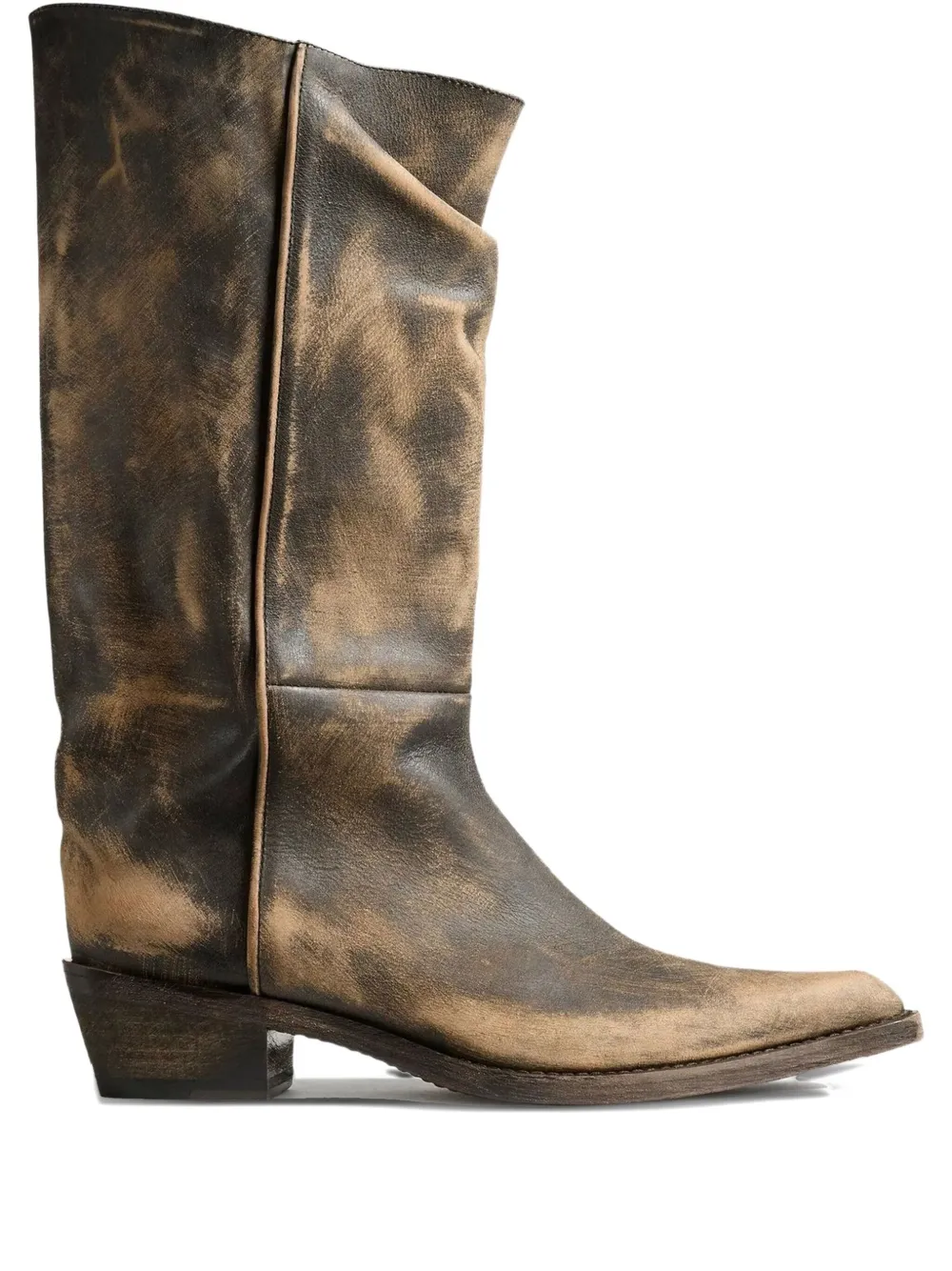 KHAITE Clive leather boots Black