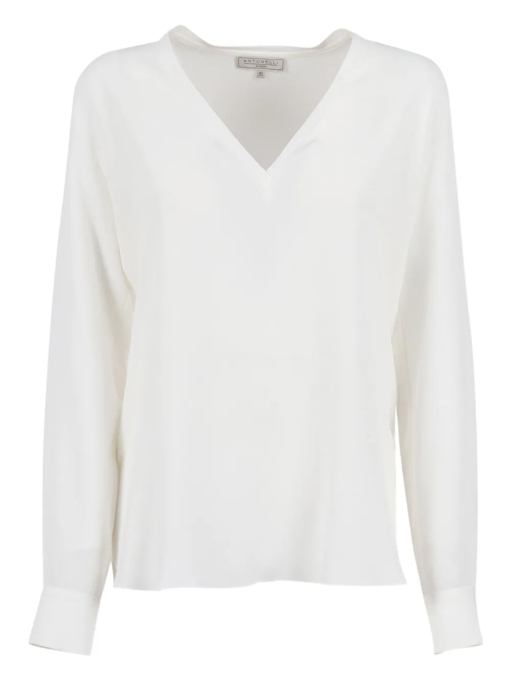 Antonelli v-neck long-sleeve top | White | Image 1
