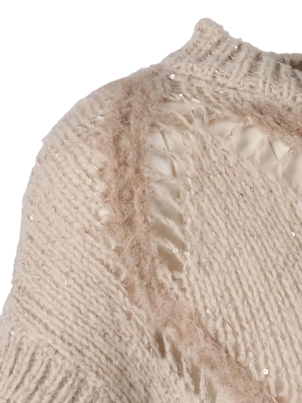 Antonelli Crew Neck Short-sleeved Sweater In Neutral