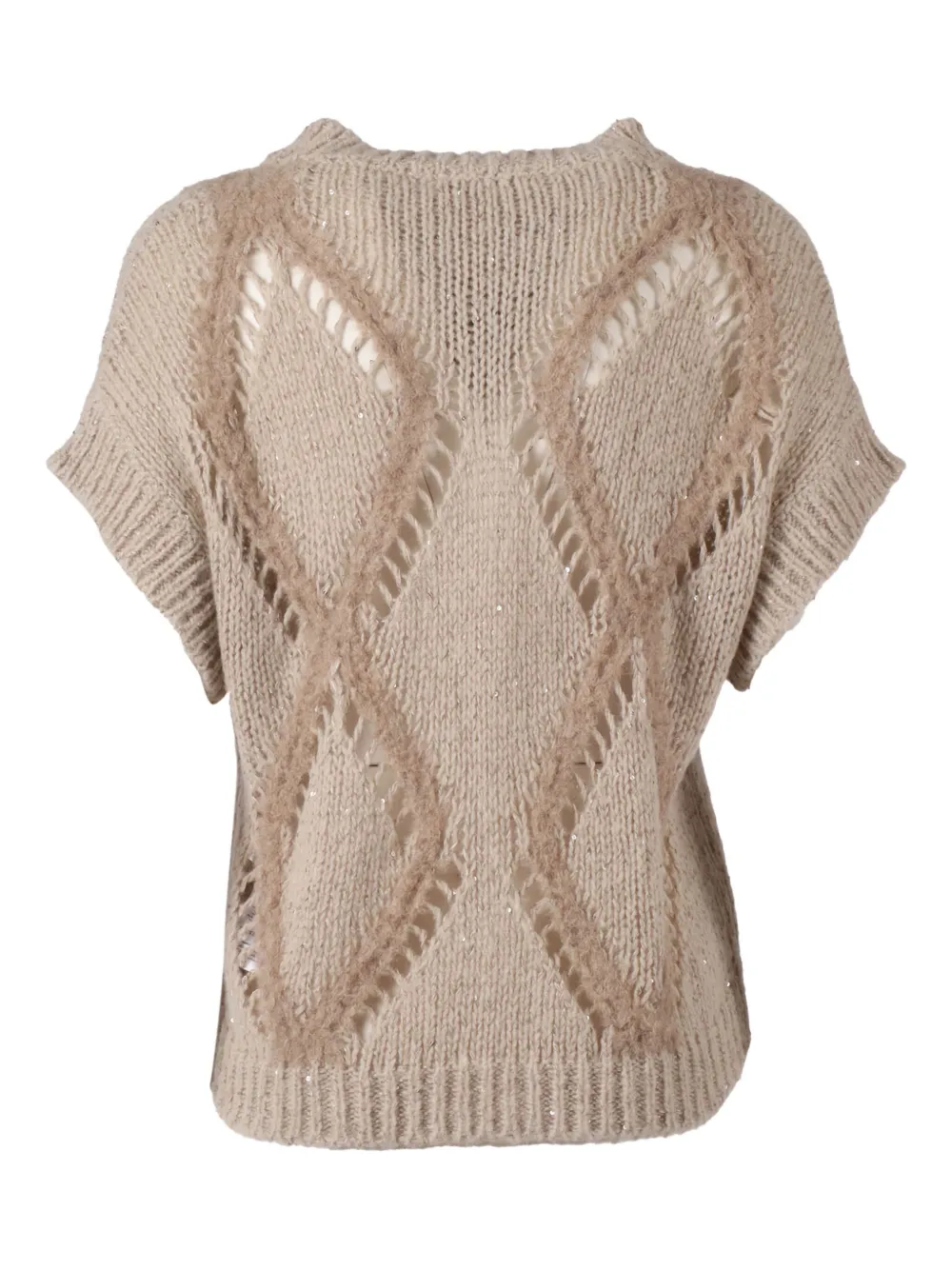 Antonelli Crew Neck Short-sleeved Sweater In Neutral