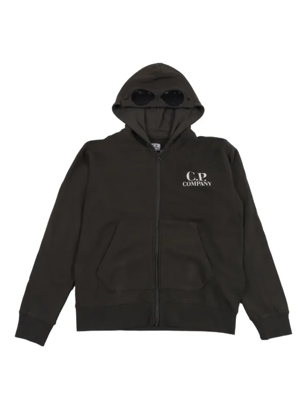 C.P. Company Kids ゴーグル ジップパーカー | ブラック | FARFETCH JP