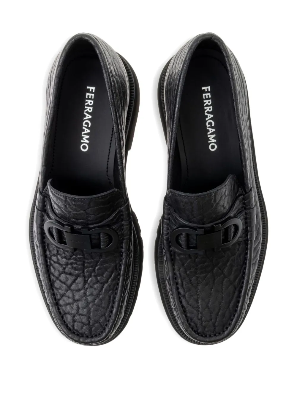 Ferragamo Leren loafers Zwart
