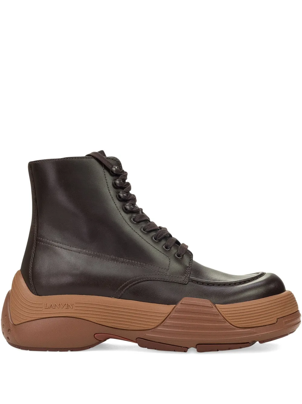 Lanvin Flash-X Bold lace-up chunky boots Brown