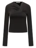 IRO Mala draped-neckline long-sleeve top - Black