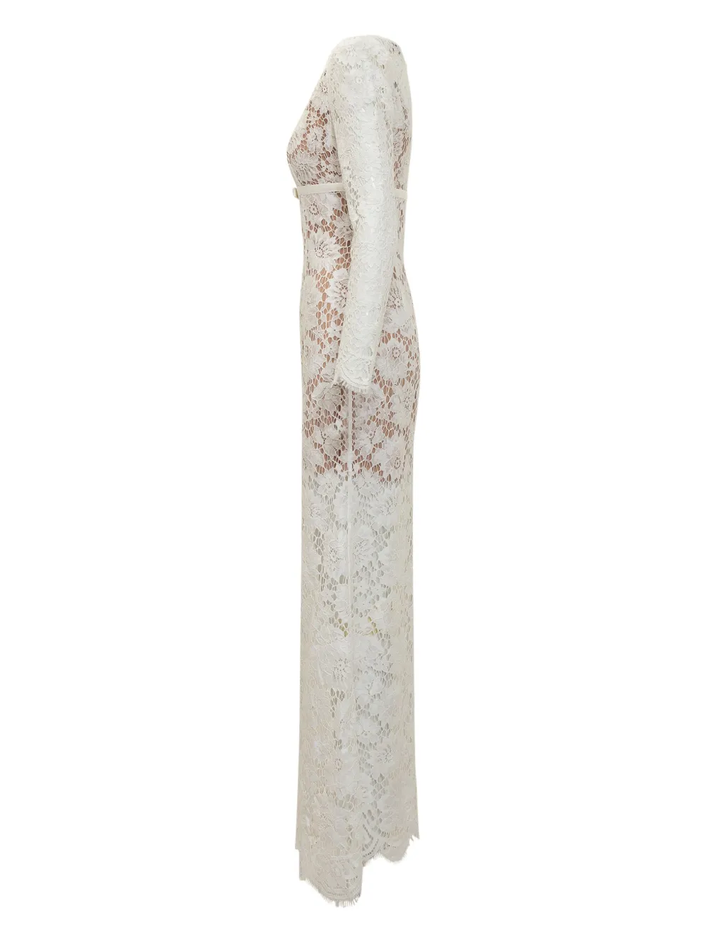 Self-Portrait floral-lace gown Wit