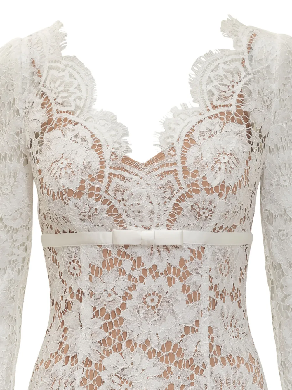 Self-Portrait floral-lace gown Wit