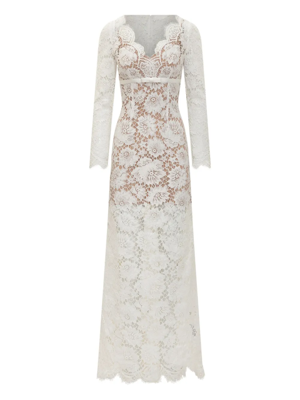 Self-Portrait floral-lace gown Wit