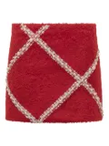 DES PHEMMES pearl-embellished mini skirt - Red
