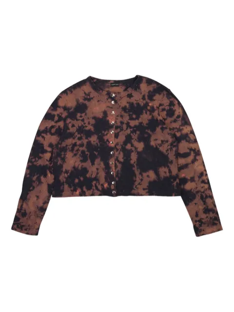 Callipygian bleached snap cardigan