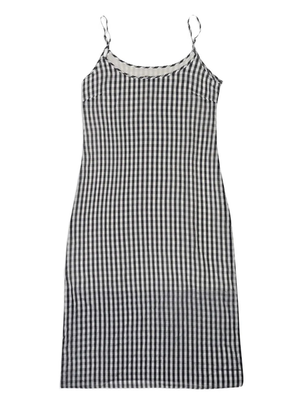Callipygian Gingham Midi Dress In Black