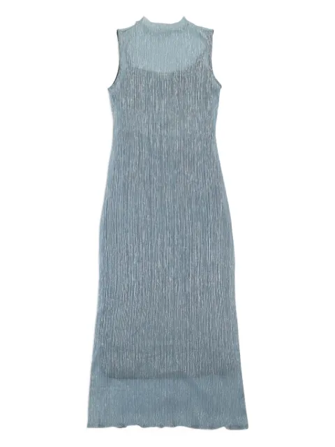 Callipygian pleated lurex dress