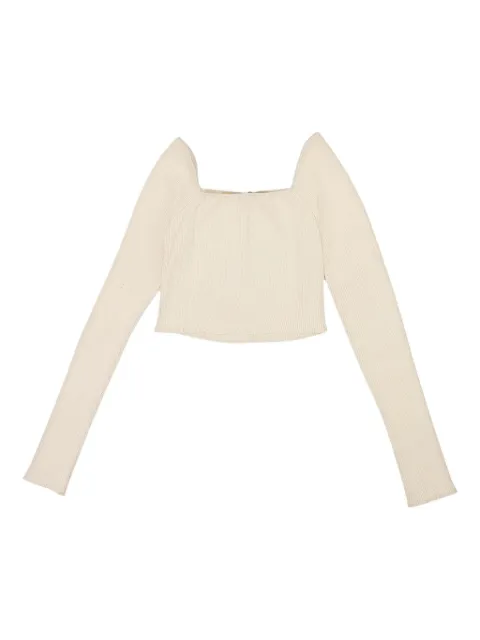 Callipygian square-neck ribbed top