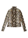 Callipygian snake-print turtleneck sweater - Brown