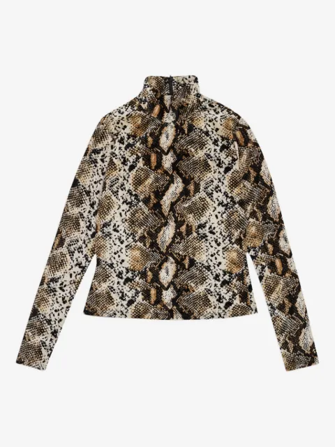 Callipygian suéter con cuello de tortuga y estampado de serpiente