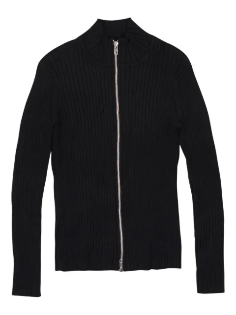 Callipygian zip-up knitted bomber jacket