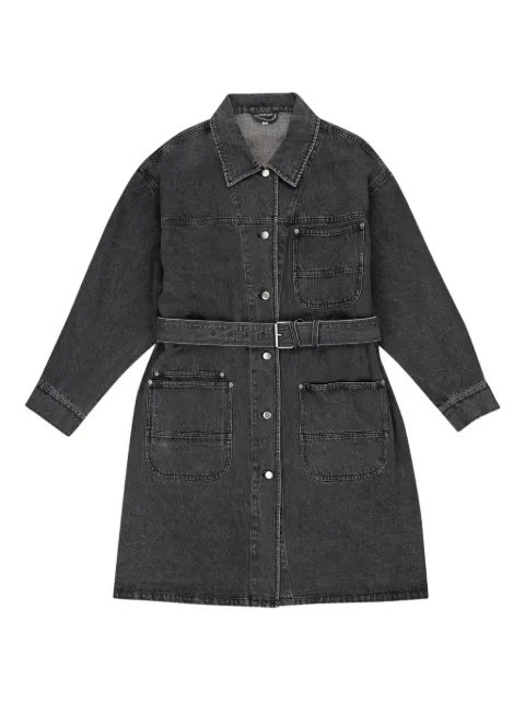 Callipygian belted denim jacket