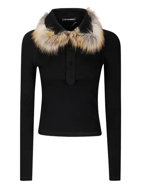 Ottolinger fur-collar fitted polo top