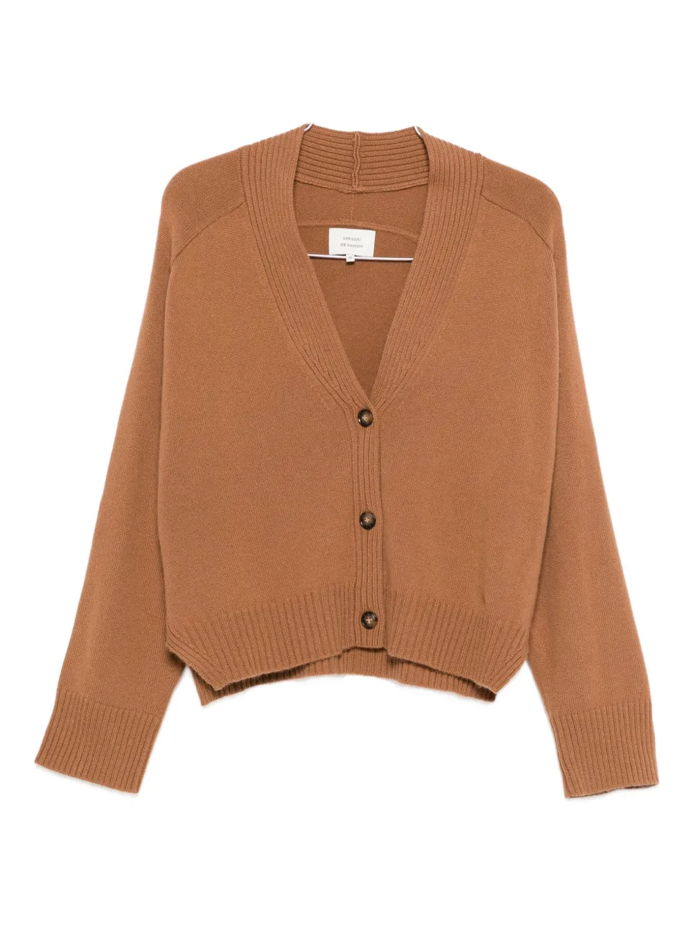 Loulou De Saison Kaia Buttoned Cardigan In Brown
