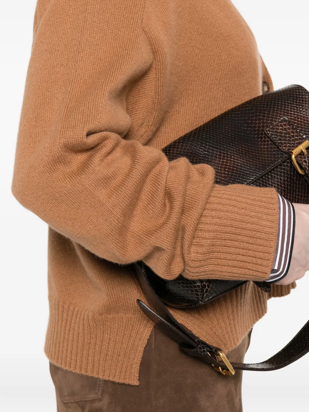 Loulou De Saison Kaia Buttoned Cardigan In Brown