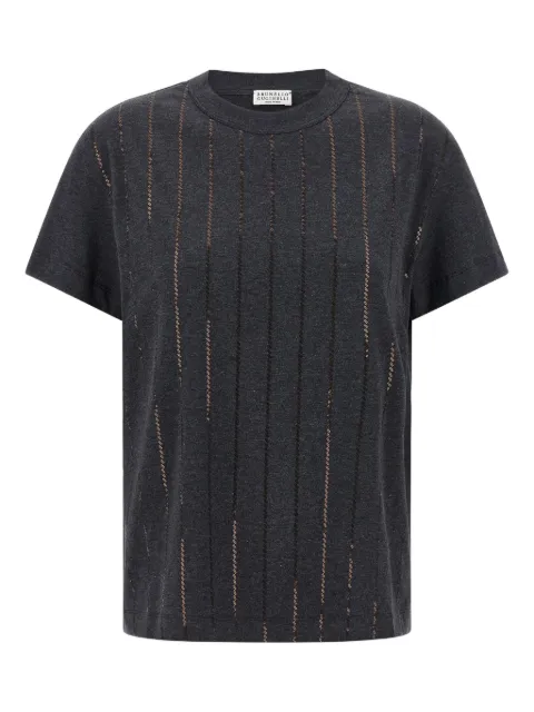 Brunello Cucinelli playera bordada con lentejuelas